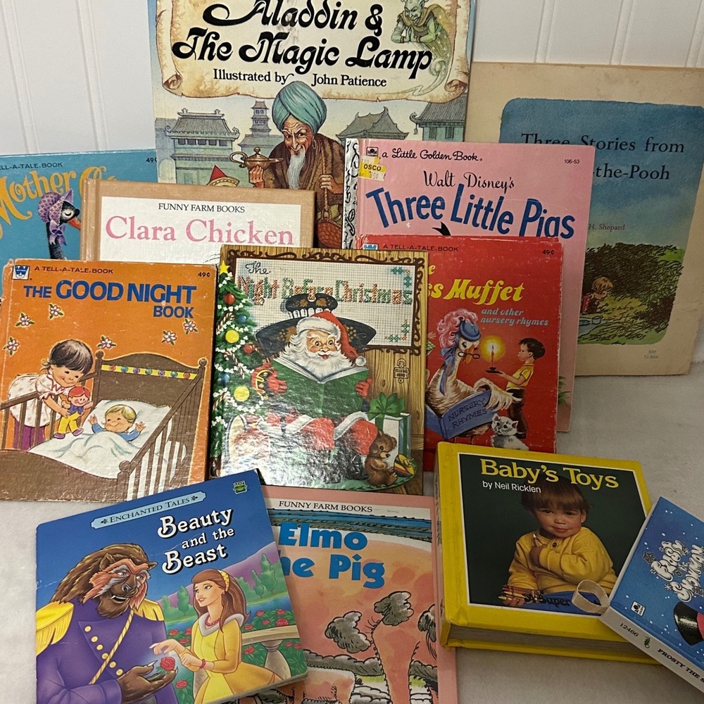 Vintage Childrens Books  11pc Disney Winnie Pooh Little Golden Tell-a-Tale Fair
